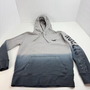 Y2K Hollister California Ombre Hoodie Sweatshirt Men’s Small Navy Gray Fade